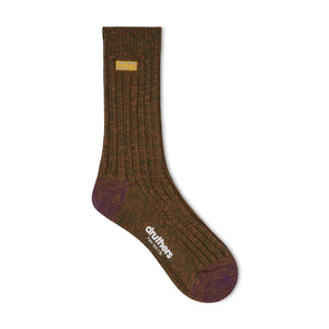 Bodega Organic Cotton Rib Slub Crew Sock - Olive