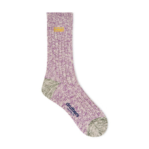 Bodega Organic Cotton Rib Slub Crew Sock - Purple