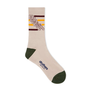 Bodega Everyday Organic Diagonal Stripe Crew Sock - Burgundy