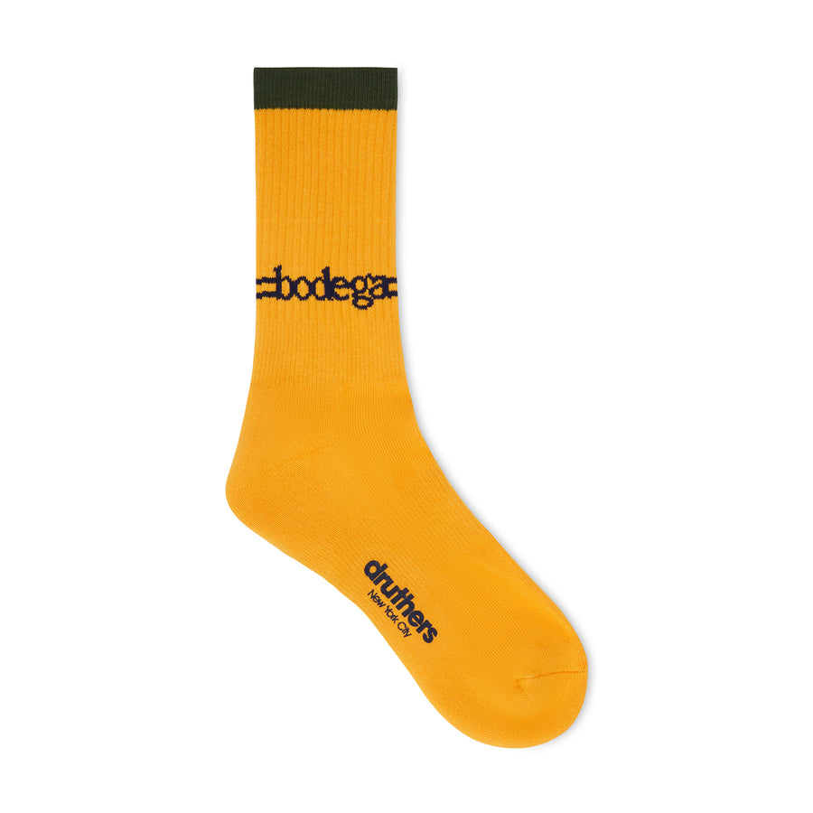 Bodega Everyday Organic Logo Crew Sock - Yellow