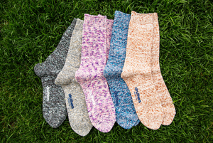 Recycled & Organic Cotton Tie Dye Yarn Crew Sock