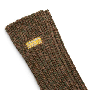 Bodega Organic Cotton Rib Slub Crew Sock - Olive