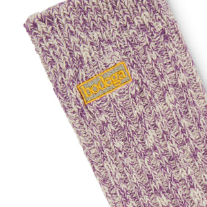 Bodega Organic Cotton Rib Slub Crew Sock - Purple