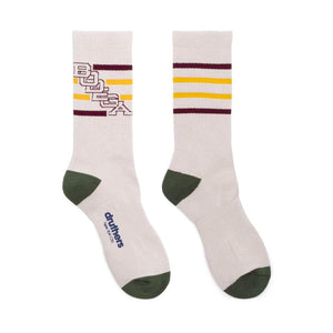 Bodega Everyday Organic Diagonal Stripe Crew Sock - Burgundy