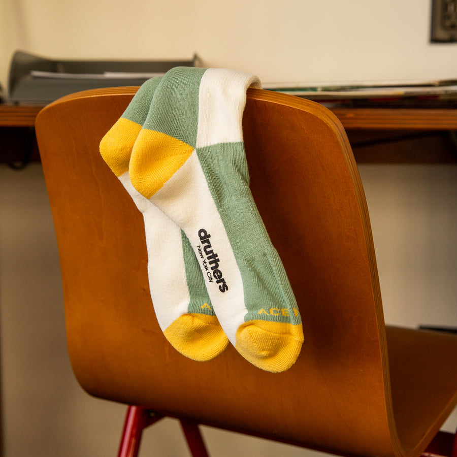 Ace Hotel Organic Cotton Everyday Crew Sock - Banana, Patina & Natural