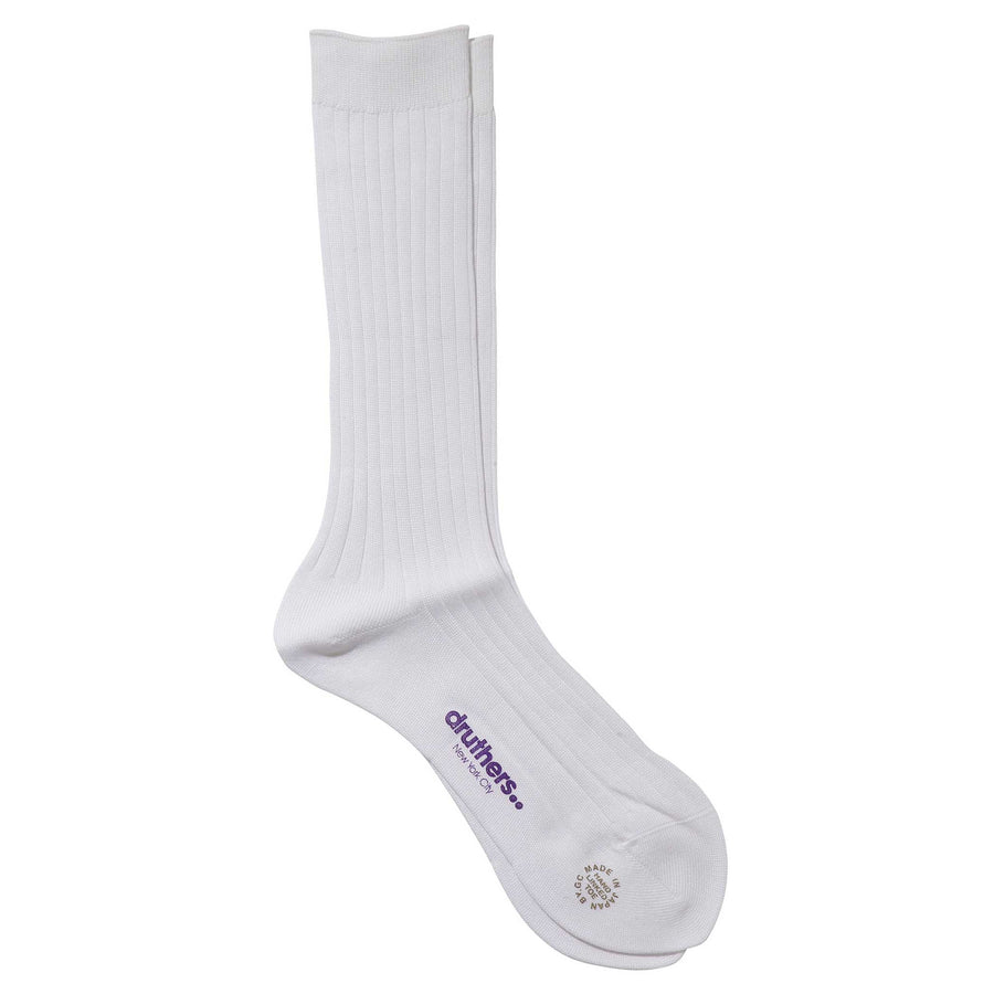 Giza Cotton Dress Sock - White