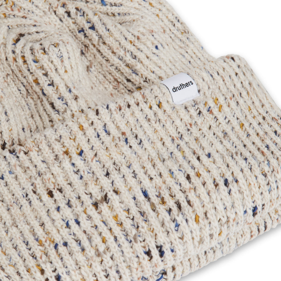 Recycled Cotton Melange 1X1 Rib Beanie