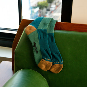 Ace Hotel Organic Cotton Everyday Crew Sock - Sand, Aqua & Seafoam