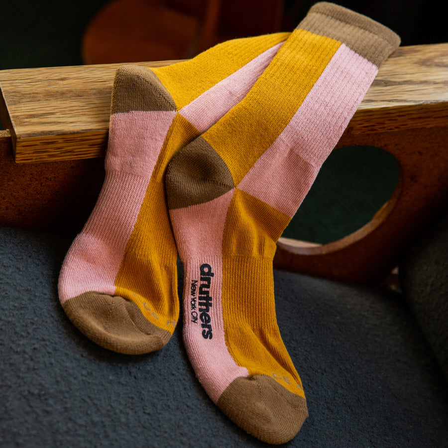 Ace Hotel Organic Cotton Everyday Crew Sock - Sand, Mustard & Rose