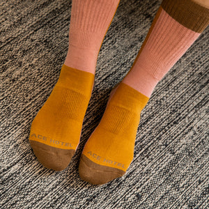 Ace Hotel Organic Cotton Everyday Crew Sock - Sand, Mustard & Rose